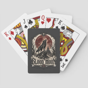 BLOOD MOON WOLF — Gothic Horror Playing Cards