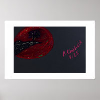 Blood Moonlit Night Square Poster