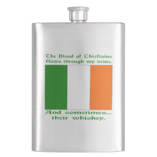 Blood of Chieftains Flows Veins Sometimes Whiskey Hip Flask