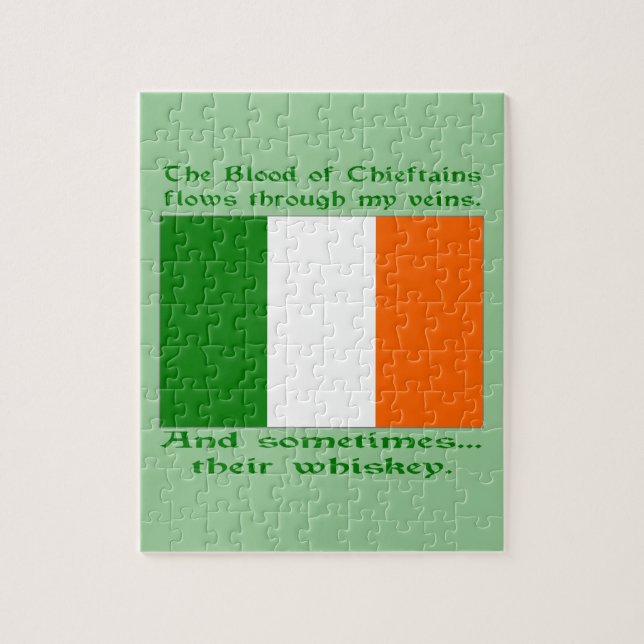 Blood of Chieftains Flows Veins Sometimes Whiskey Jigsaw Puzzle (Vertical)