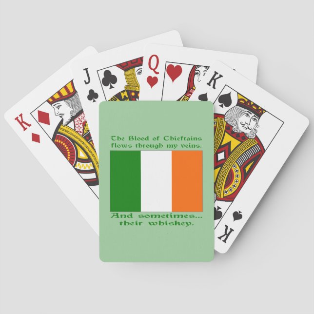 Blood of Chieftains Flows Veins Sometimes Whiskey Playing Cards (Back)