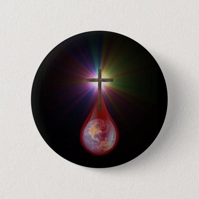 Blood of Jesus 6 Cm Round Badge (Front)