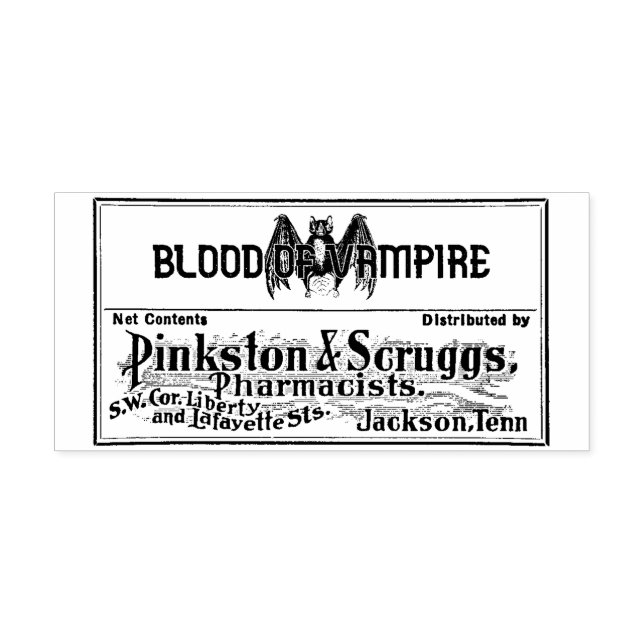 Blood of Vampire - Vintage Apothecary Label  Rubber Stamp (Imprint)