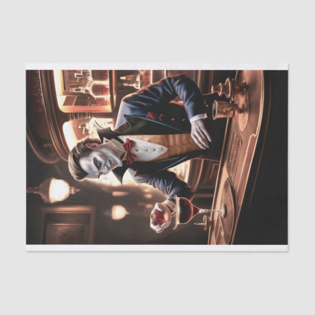 Blood on the Bar, Dracula's Bartending Tissue Paper (Front)