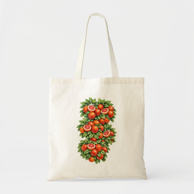Blood Orange Botanical Illustration Tote Bag (Front)