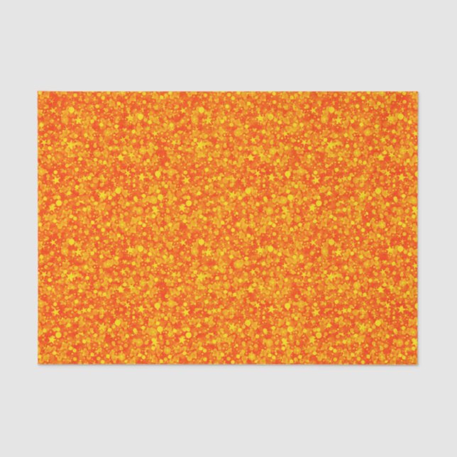 Blood Orange Faux Glitter & Sparkles Pattern Tissue Paper (Front)