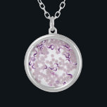 Blood Parasite Trypanosoma Silver Plated Necklace<br><div class="desc">The blood parasite Trypanosoma equiperdum magnified at 1000X. You can see flagella,  a nucleus,  undulating membrane,  as well as a kinetoplast and kinetosome.</div>