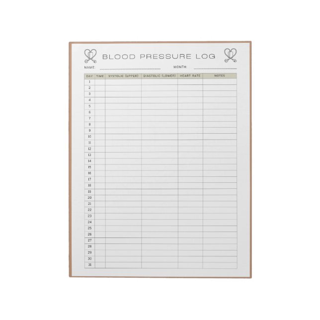 Blood pressure Notepad  (Rotated)