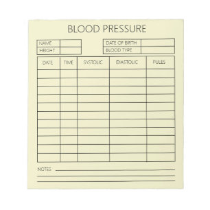Blood Pressure Notepad