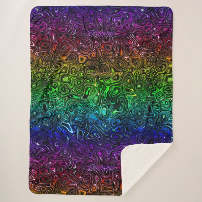 Blood Rainbow Fire Stone 3 Sherpa Blanket (Front)