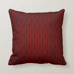Blood Red & Black Beaded Fabric Cushion