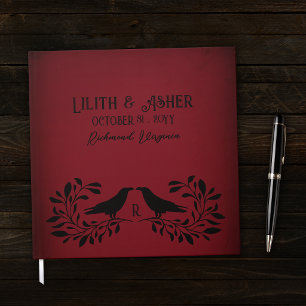 Blood Red Black Raven Goth Wedding Guest Book