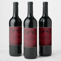 Blood Red Black Raven Monogram Goth Wedding