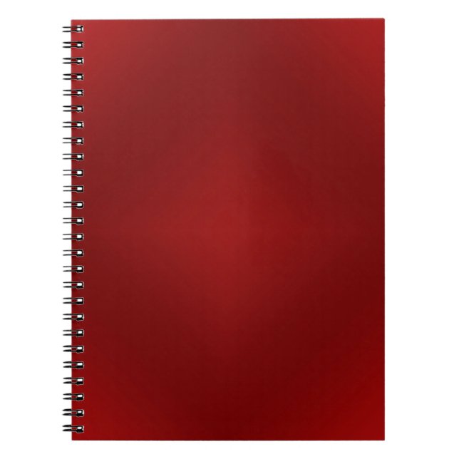 Blood Red Gradient - Customised Dark Red Template Spiral Notebook (Front)