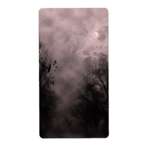 Blood Red Haunted Sky with Ravens