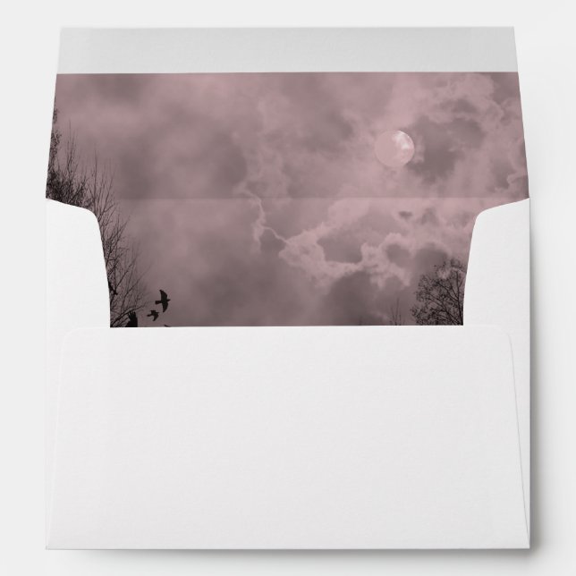Blood Red Haunted Sky with Ravens Envelopes (Back (Bottom))