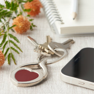 Blood Red Heart Metal Keychain