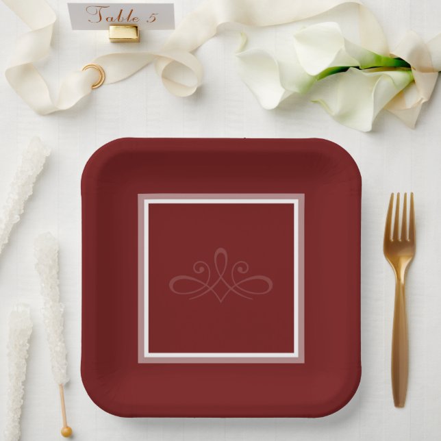 Blood red invitation paper plates (Wedding)