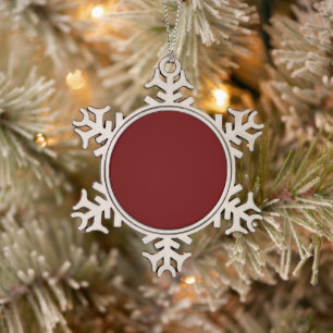 Blood Red Snowflake Pewter Christmas Ornament