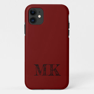 Blood Red Solid Colour Minimal Initial Case-Mate iPhone Case