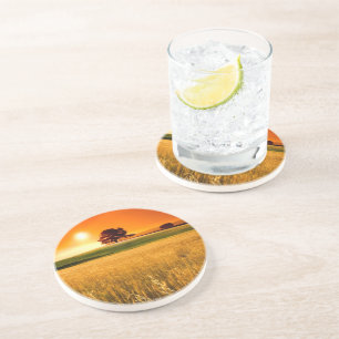 Blood-Red Sunset Coaster