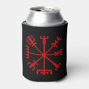 Blood Red Vegvísir (Viking Compass) Can Cooler