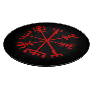 Blood Red Vegvísir (Viking Compass) Cutting Board