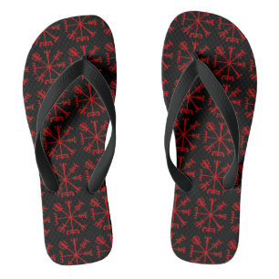 Blood Red Vegvísir (Viking Compass) Jandals