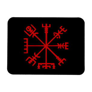 Blood Red Vegvísir (Viking Compass) Magnet