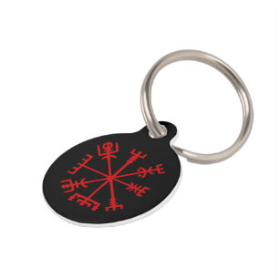 Blood Red Vegvísir (Viking Compass) Pet Tag