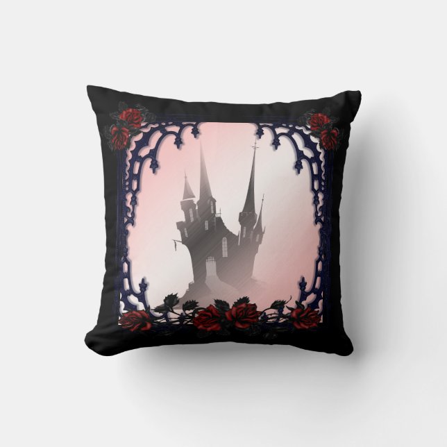 Blood Rose Gothic Mansion Cushion (Front)