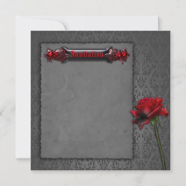 Blood Rose Gothic Wedding Invitation (Front)