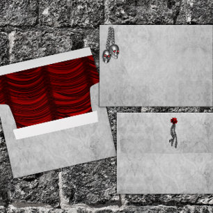 Blood Roses and Silk Red Gothic Wedding Envelope