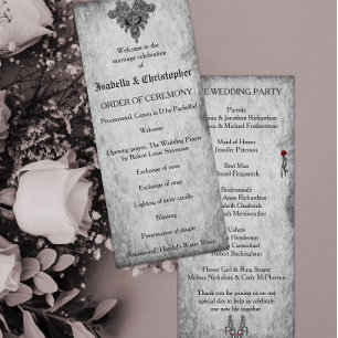 Blood Roses Gothic Wedding Programme