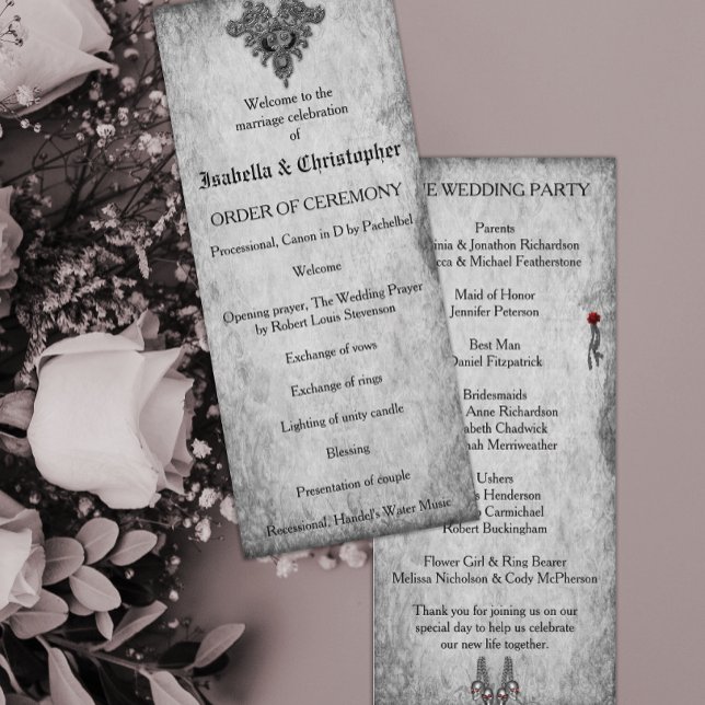 Blood Roses Gothic Wedding Programme (Creator Uploaded)