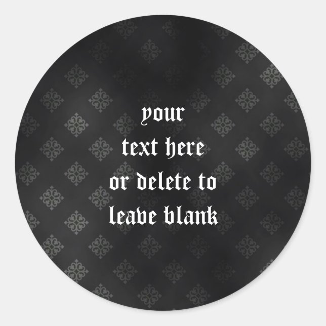 Blood Scroll Vampire Goth Wedding Classic Round Sticker (Front)