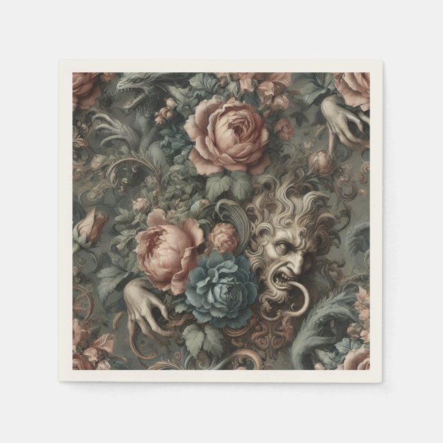 Blood Shadows Ritual – Gothic Victorian Napkin (Front)