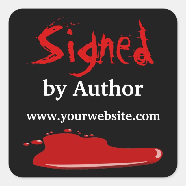 Blood Signed by Author Stickers Customisable (Front)