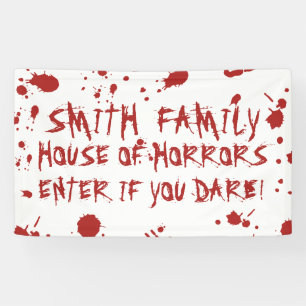 Blood Soaked Bloody Hand Print Custom Halloween Banner