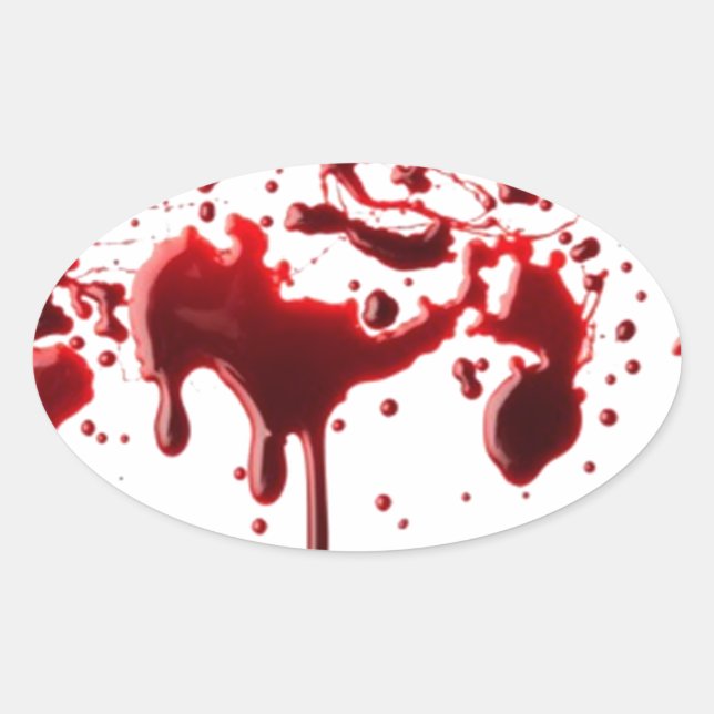 blood splatter 3 oval sticker (Front)