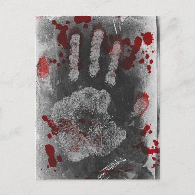 Blood Splatter Handprint Postcard (Front)