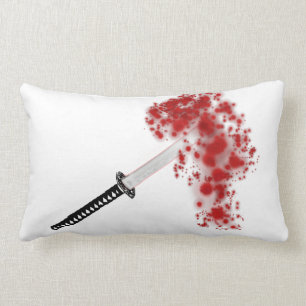 Blood Splatter Katana Lumbar Cushion