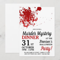 Blood Splatter, Murder Mystery Halloween Dinner
