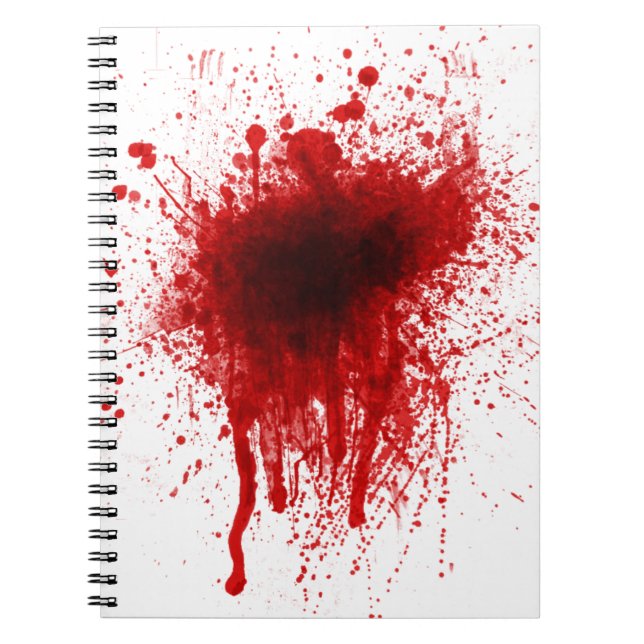 Blood Splatter Realistic Spiral Notebook (Front)
