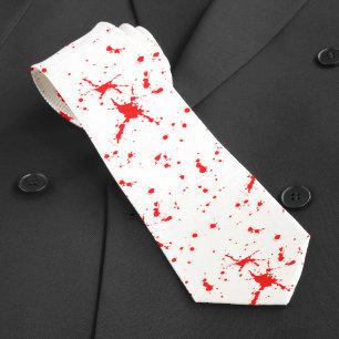 Blood Splatter Red & White Halloween Tie