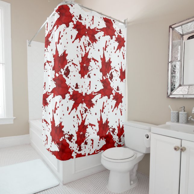 Blood Splatter Shower Curtain (In Situ)