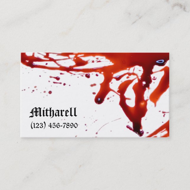 Blood Splattered Business Card (Front)