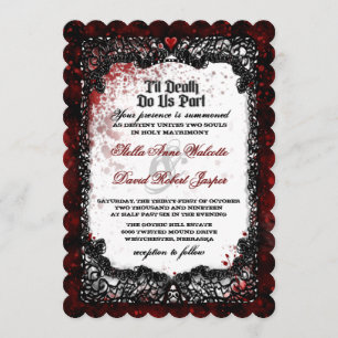 Blood Splattered Halloween Wedding Invitation