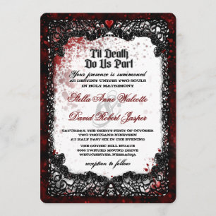 Blood Splattered Halloween Wedding Invitation