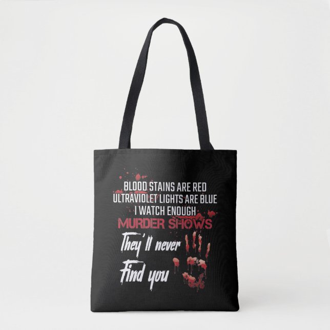 Blood stains Murderer Poem Thriller Movie Lover Tote Bag (Front)